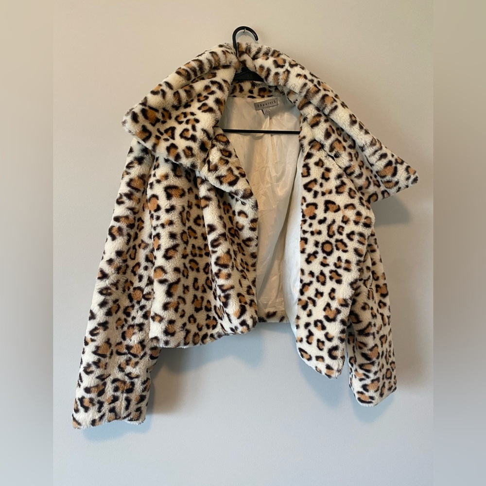 Fashion Nova Leopard Print Teddy Jacket